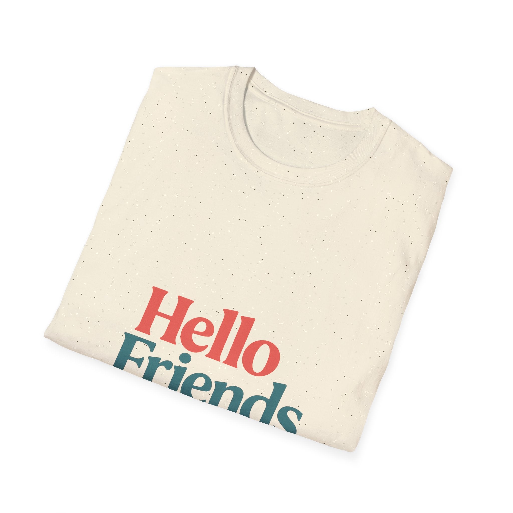 Hello Friends T-Shirt — Retro Two-Tone Greeting Tee