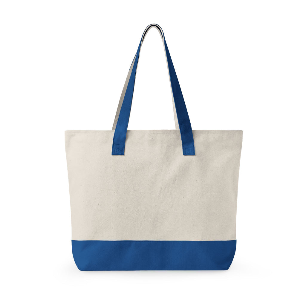 Canvas Tote — "Hello Friends" Tropical Beach Zip Tote