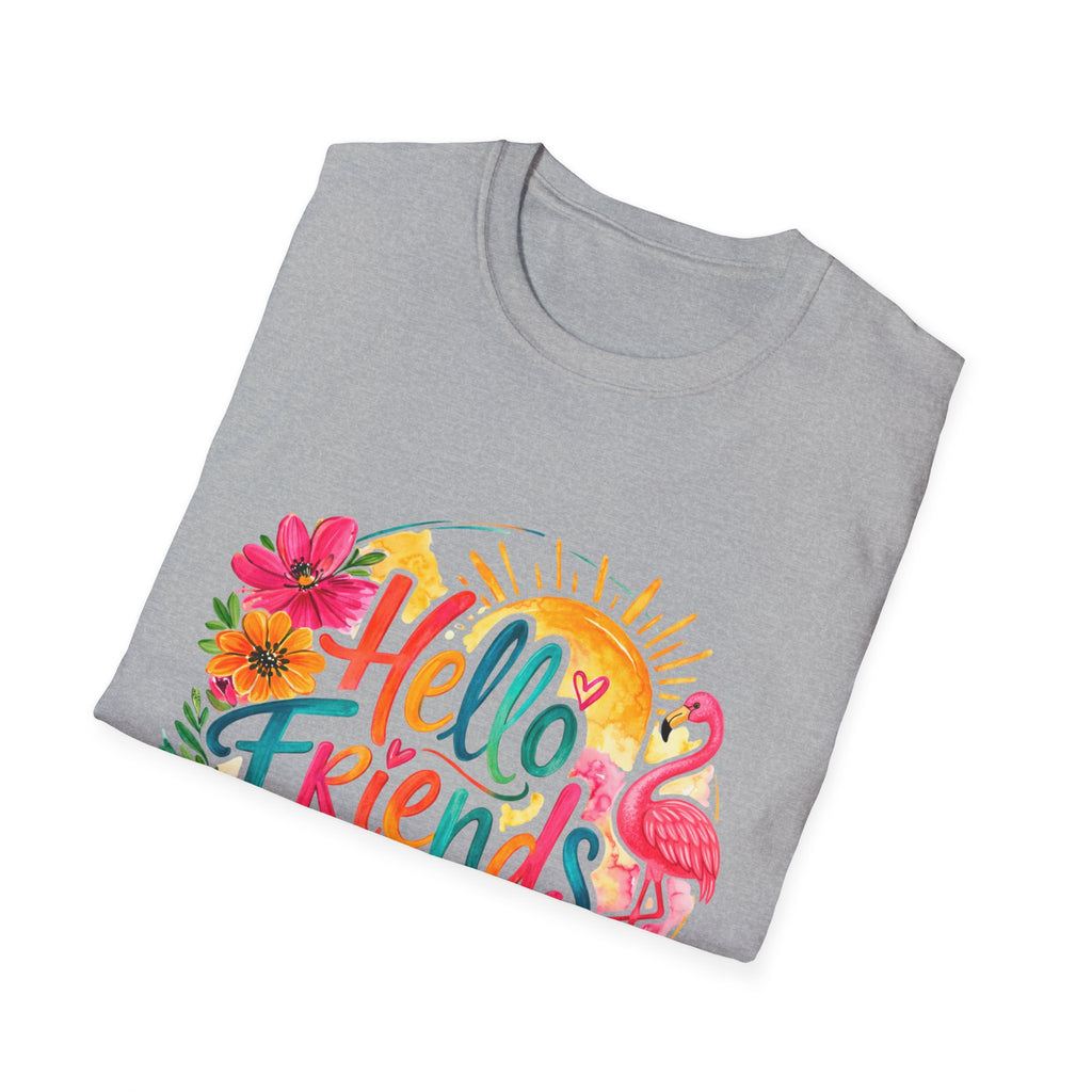 Hello Friends from Mexico T-Shirt — Tropical Flamingo Vacation Tee