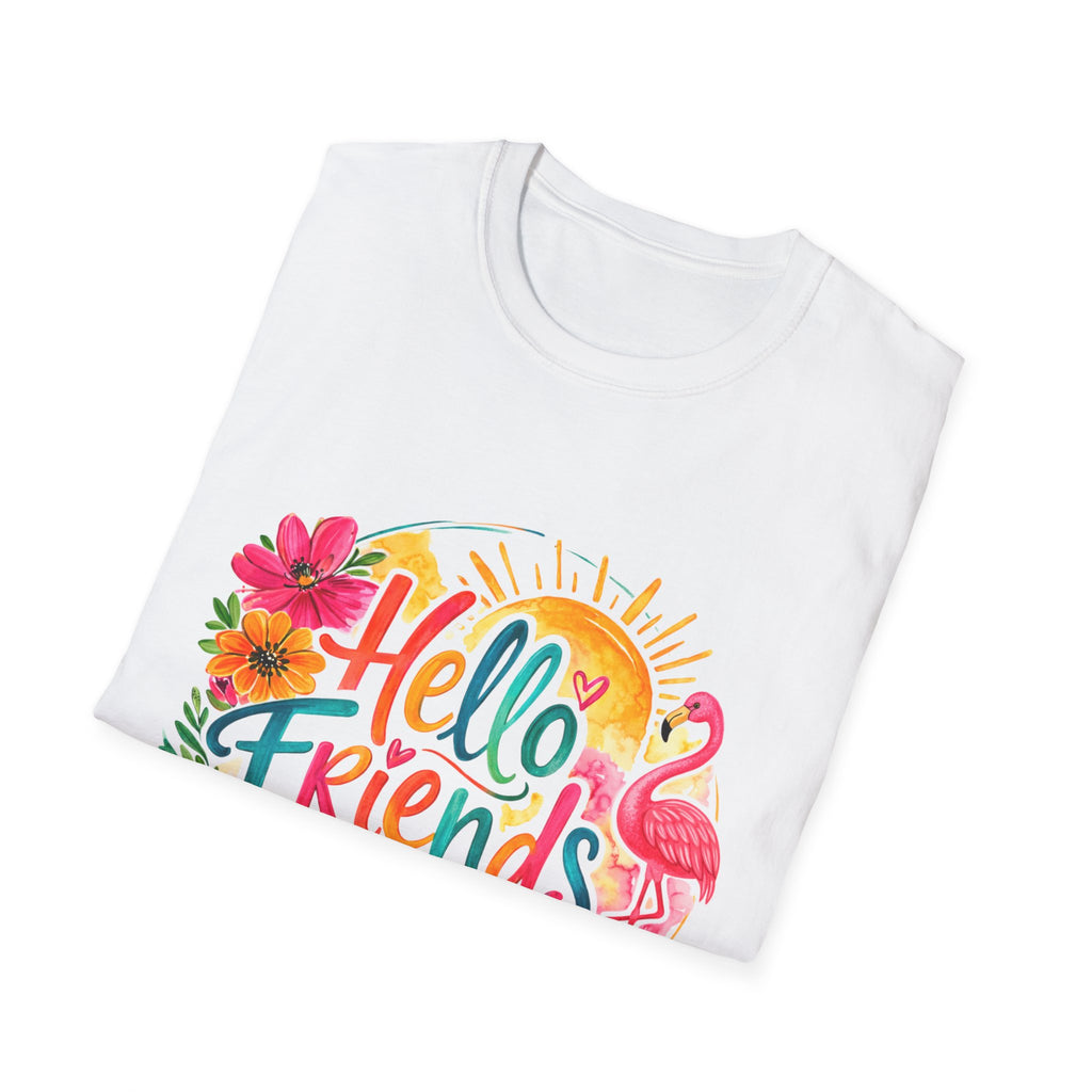 Hello Friends from Mexico T-Shirt — Tropical Flamingo Vacation Tee