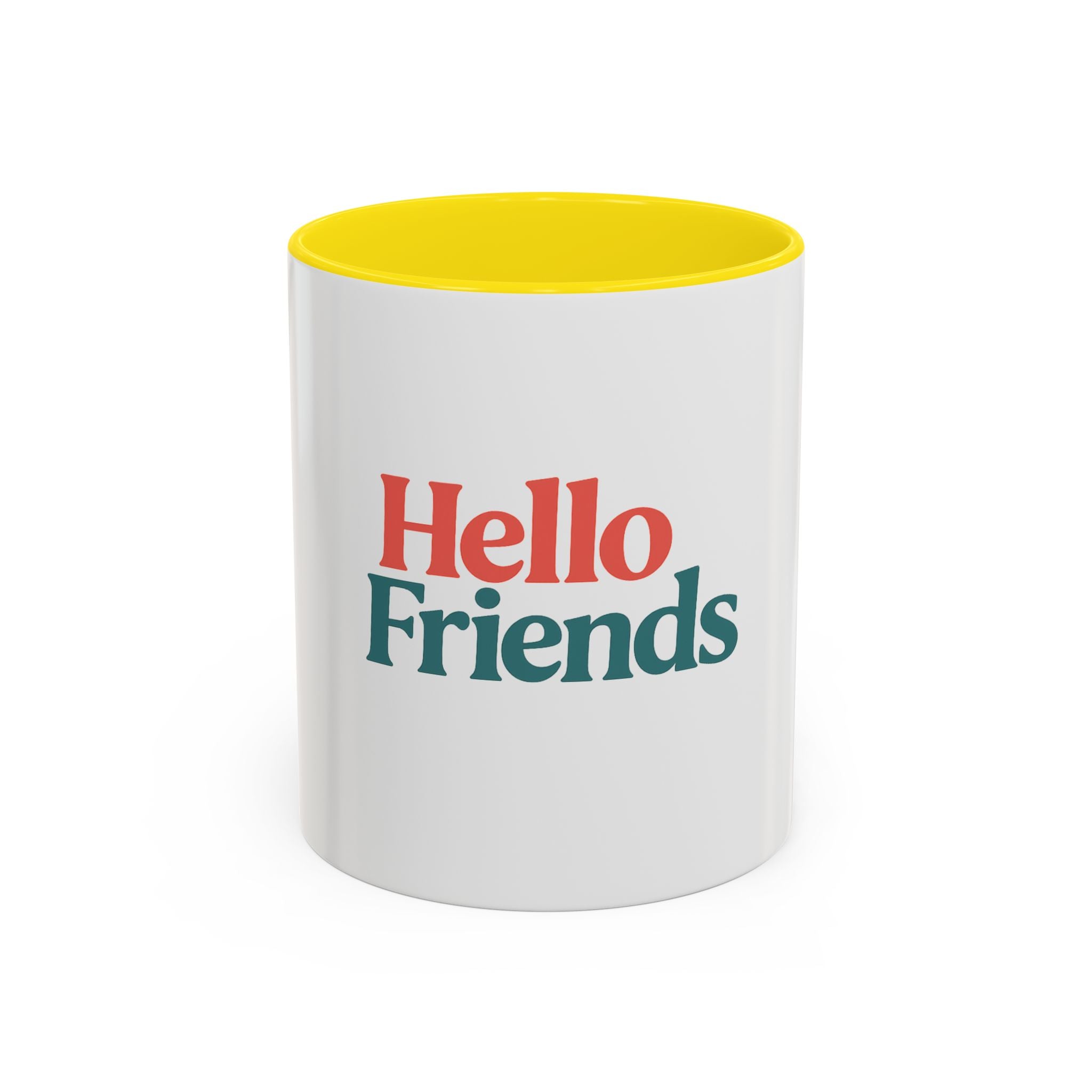 Hello Friends Accent Coffee Mug - Retro Color Typography 11/15oz
