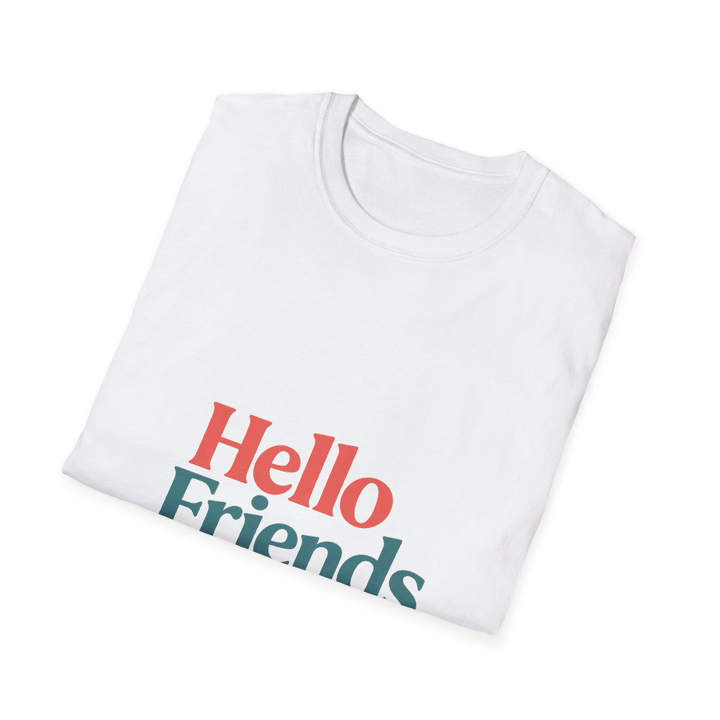 Hello Friends T-Shirt — Retro Two-Tone Greeting Tee