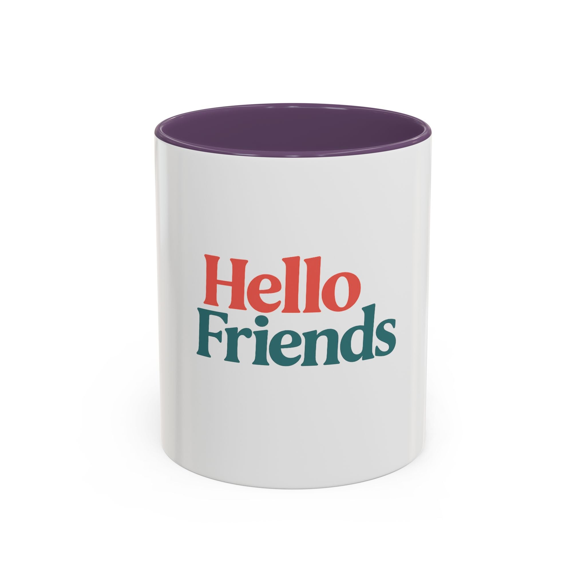 Hello Friends Accent Coffee Mug - Retro Color Typography 11/15oz
