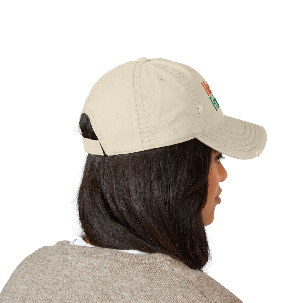 Hello Friends Embroidered Distressed Dad Hat