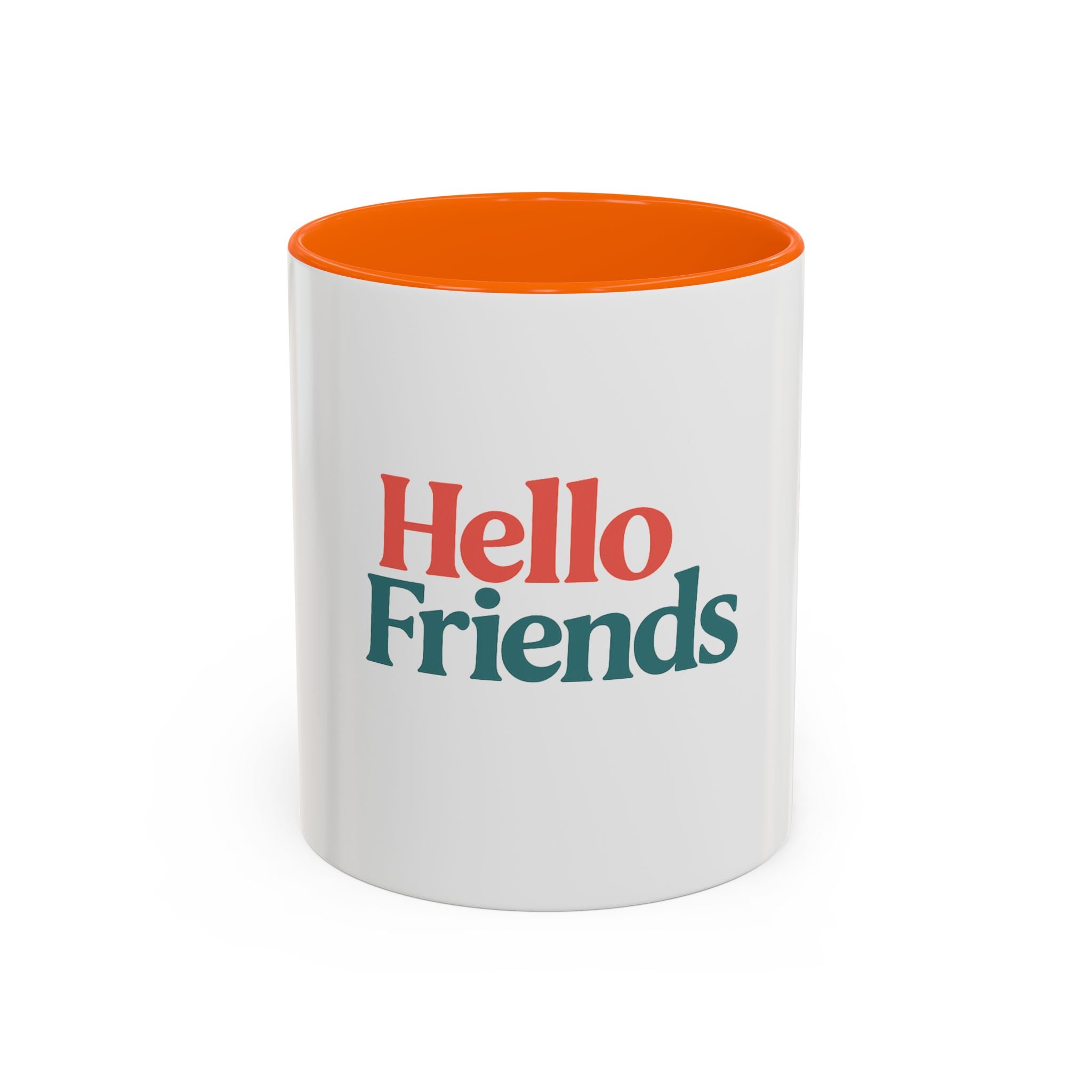Hello Friends Accent Coffee Mug - Retro Color Typography 11/15oz