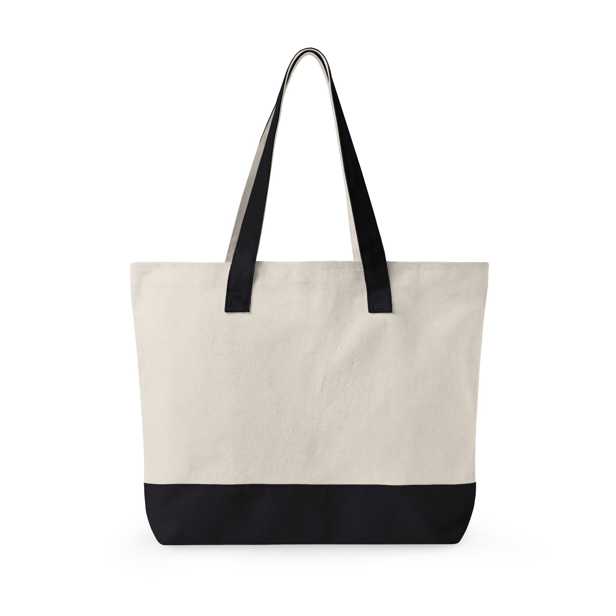 Canvas Tote — "Hello Friends" Tropical Beach Zip Tote