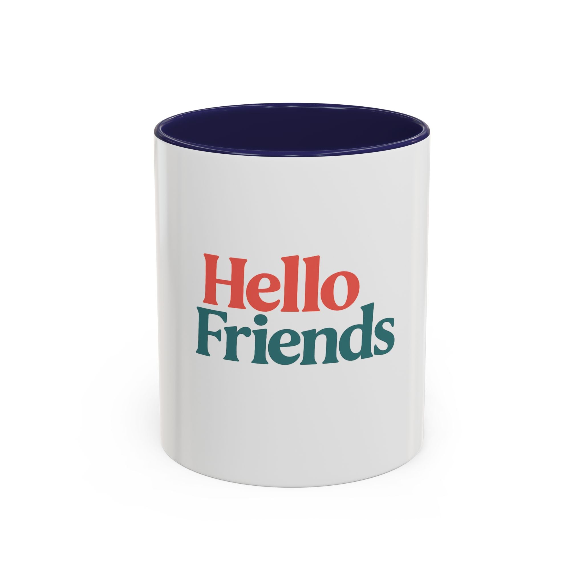 Hello Friends Accent Coffee Mug - Retro Color Typography 11/15oz