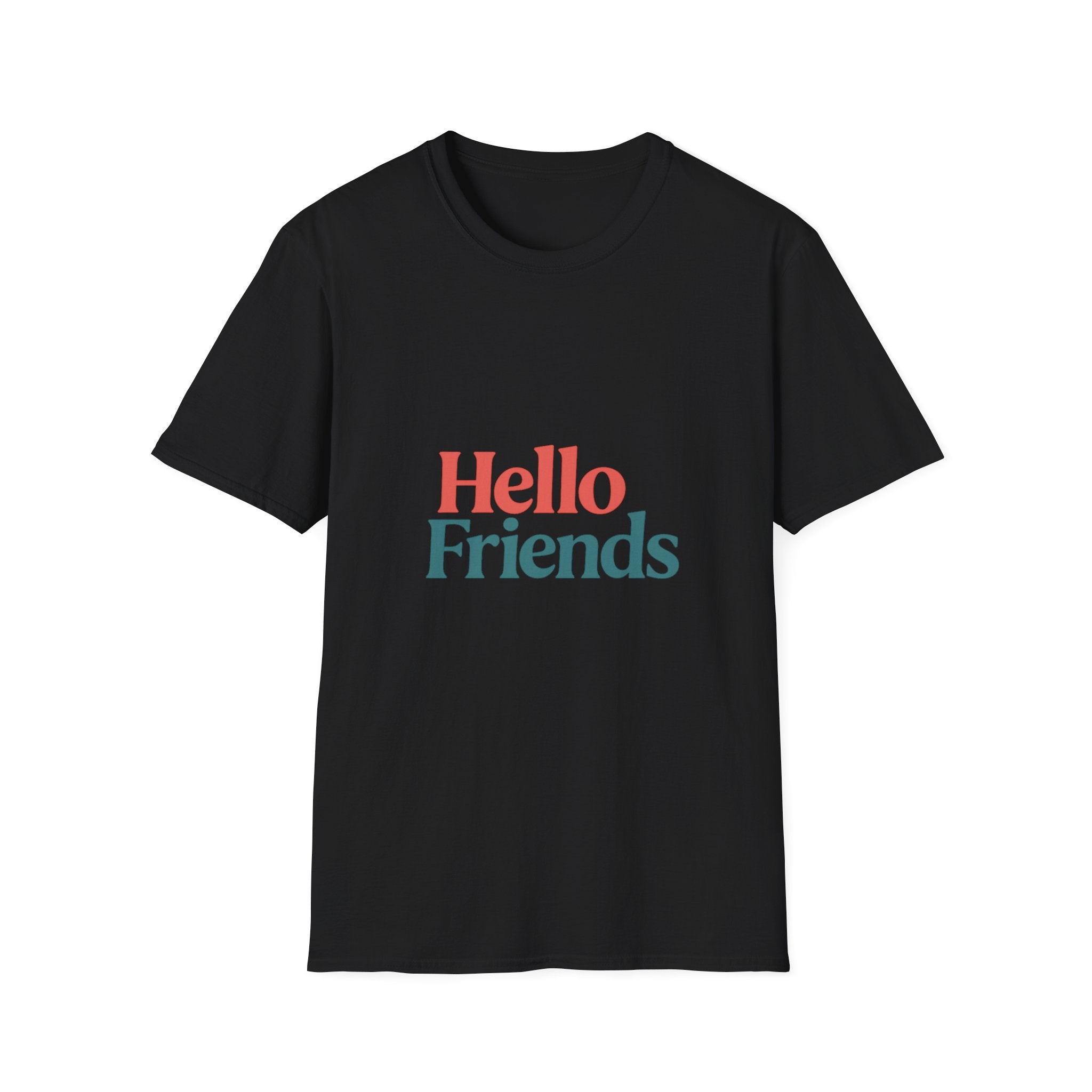 Hello Friends T-Shirt — Retro Two-Tone Greeting Tee