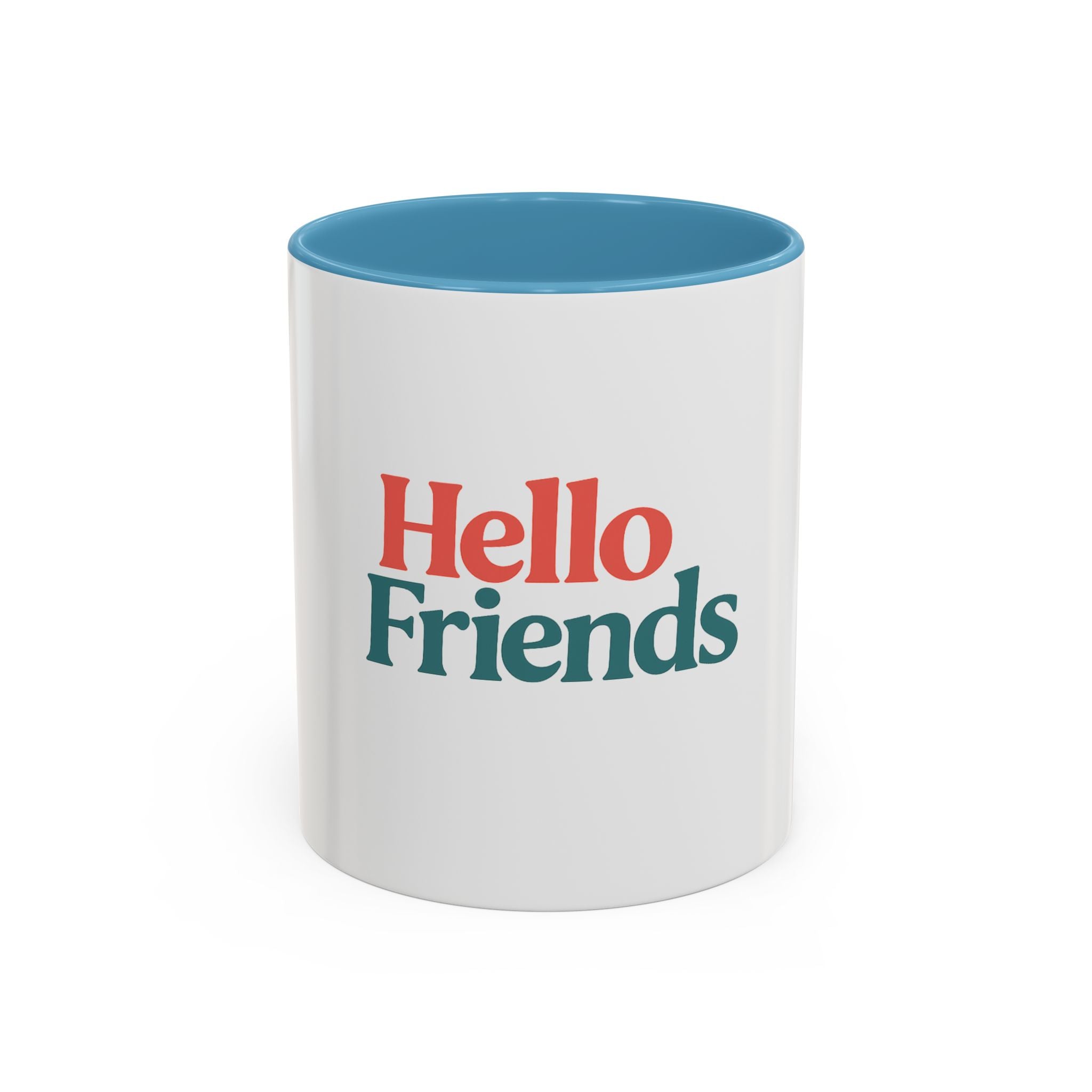 Hello Friends Accent Coffee Mug - Retro Color Typography 11/15oz