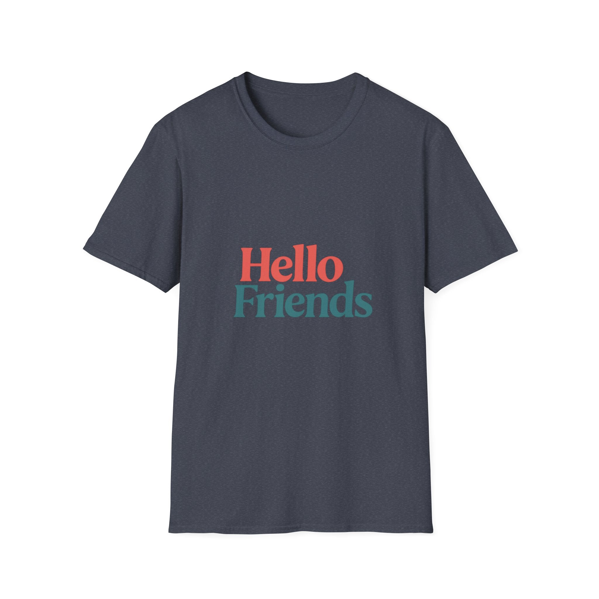 Hello Friends T-Shirt — Retro Two-Tone Greeting Tee