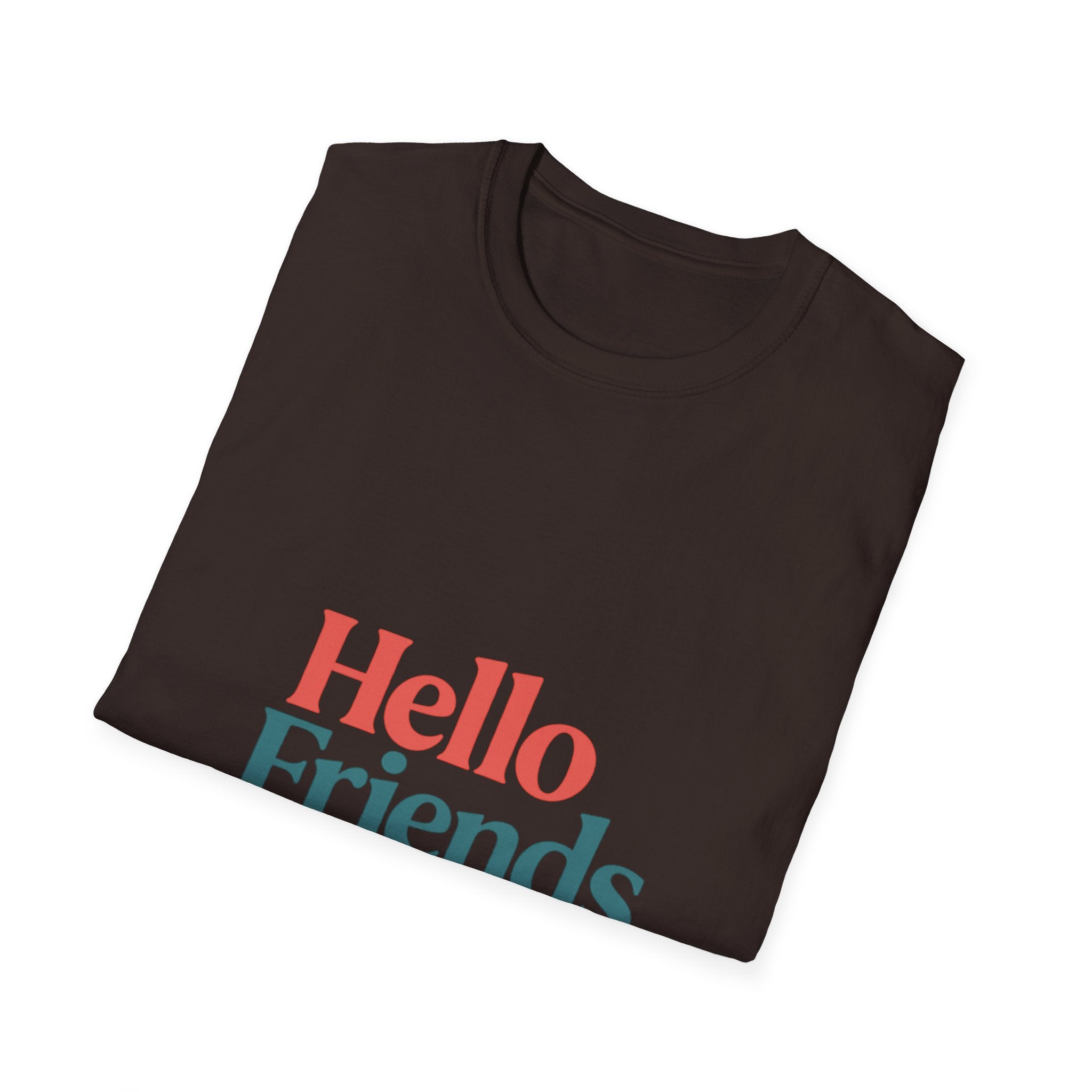 Hello Friends T-Shirt — Retro Two-Tone Greeting Tee