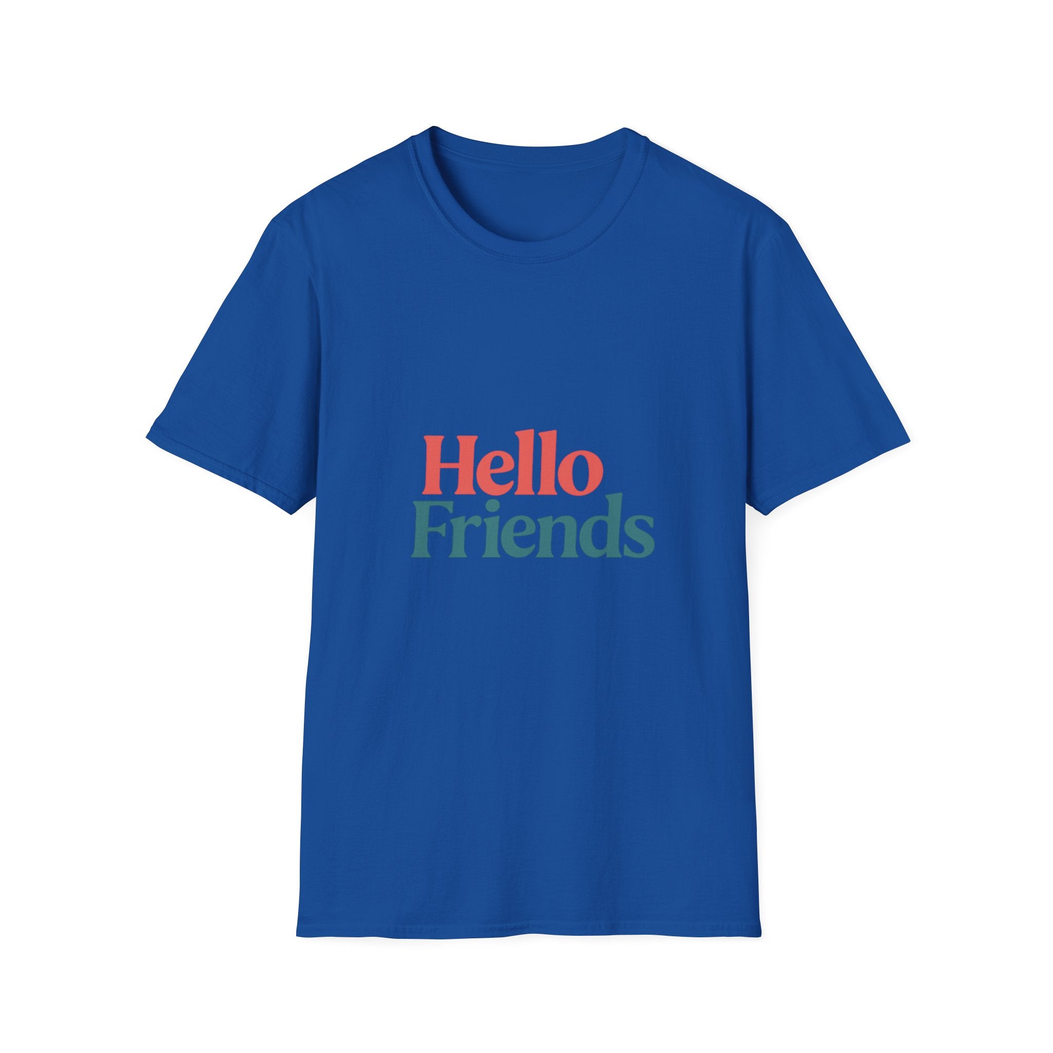 Hello Friends T-Shirt — Retro Two-Tone Greeting Tee