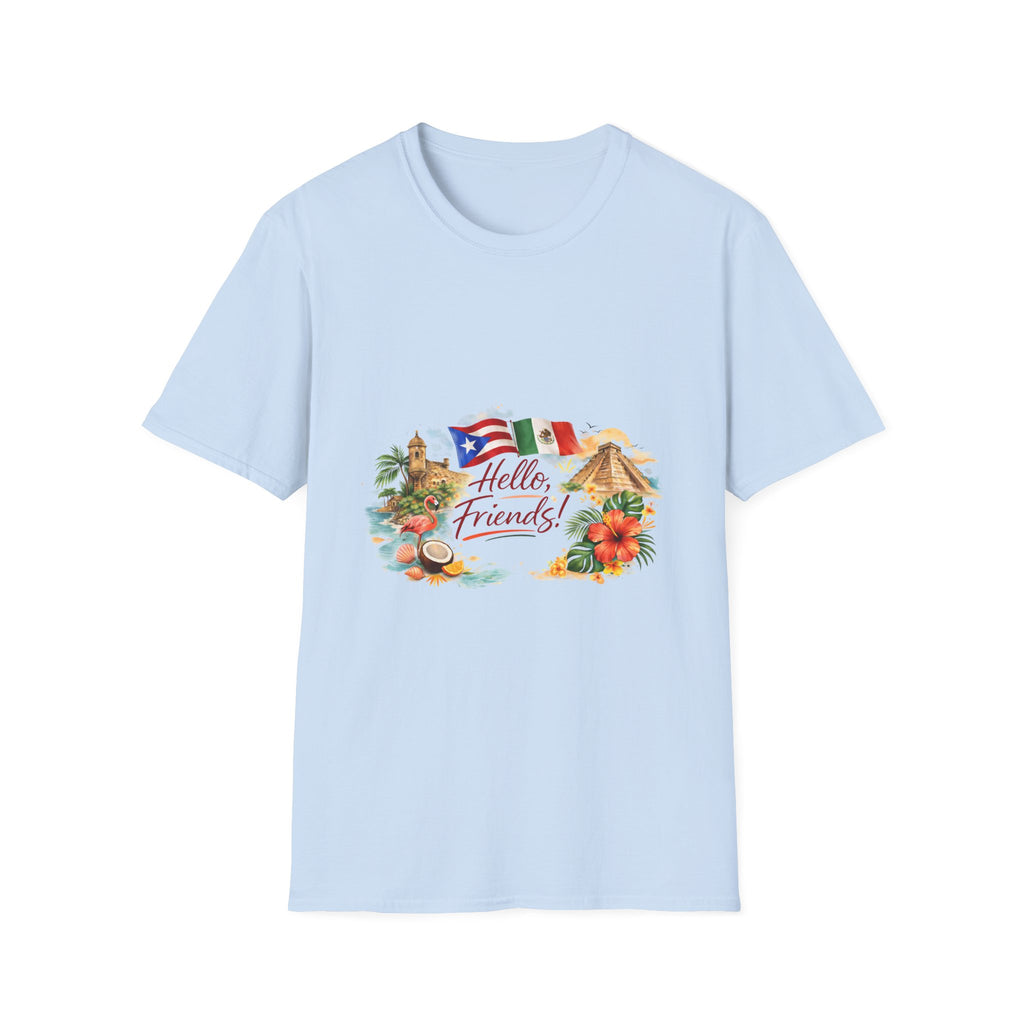 Hello, Friends! Tropical Puerto Rico & Mexico Vacation T-Shirt