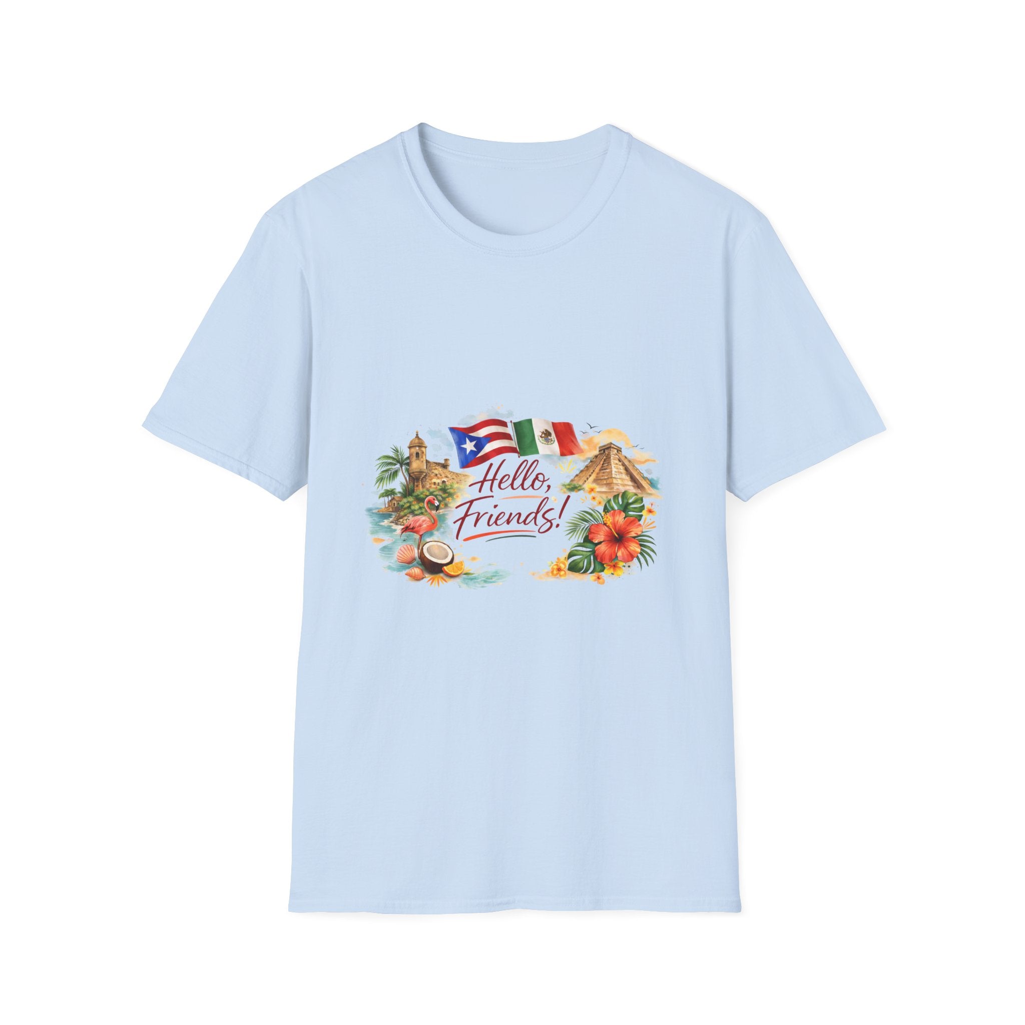 Hello, Friends! Tropical Puerto Rico & Mexico Vacation T-Shirt