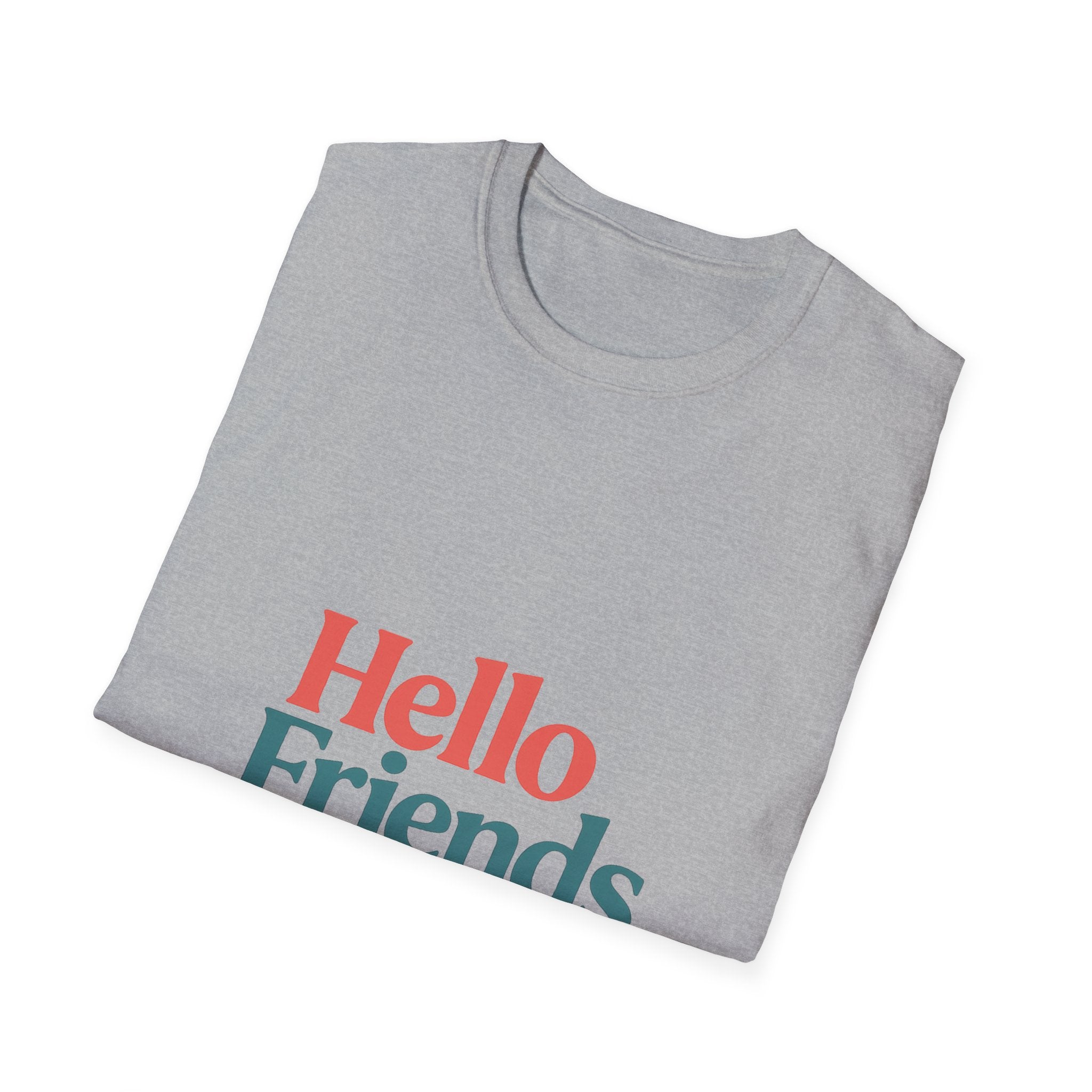 Hello Friends T-Shirt — Retro Two-Tone Greeting Tee