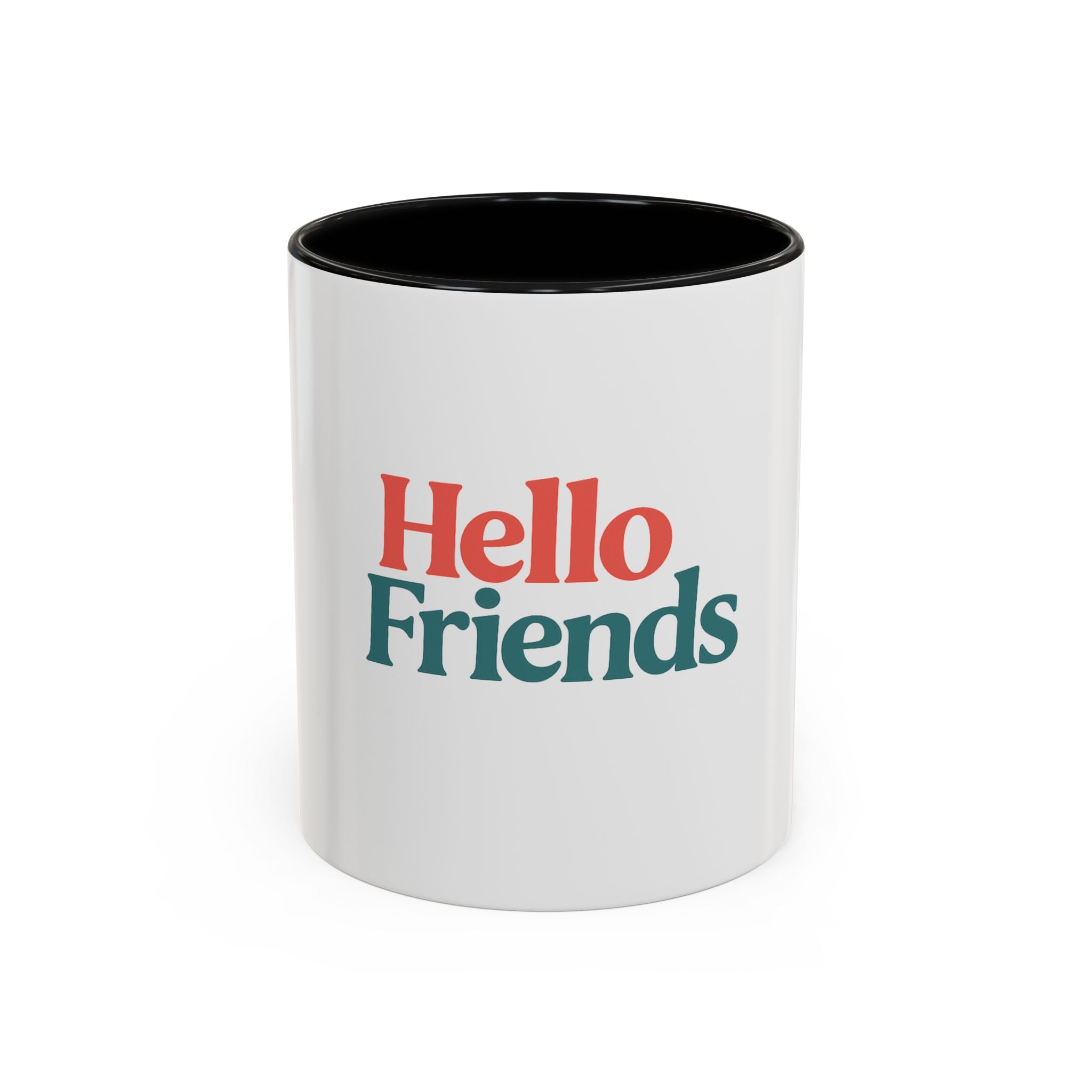 Hello Friends Accent Coffee Mug - Retro Color Typography 11/15oz