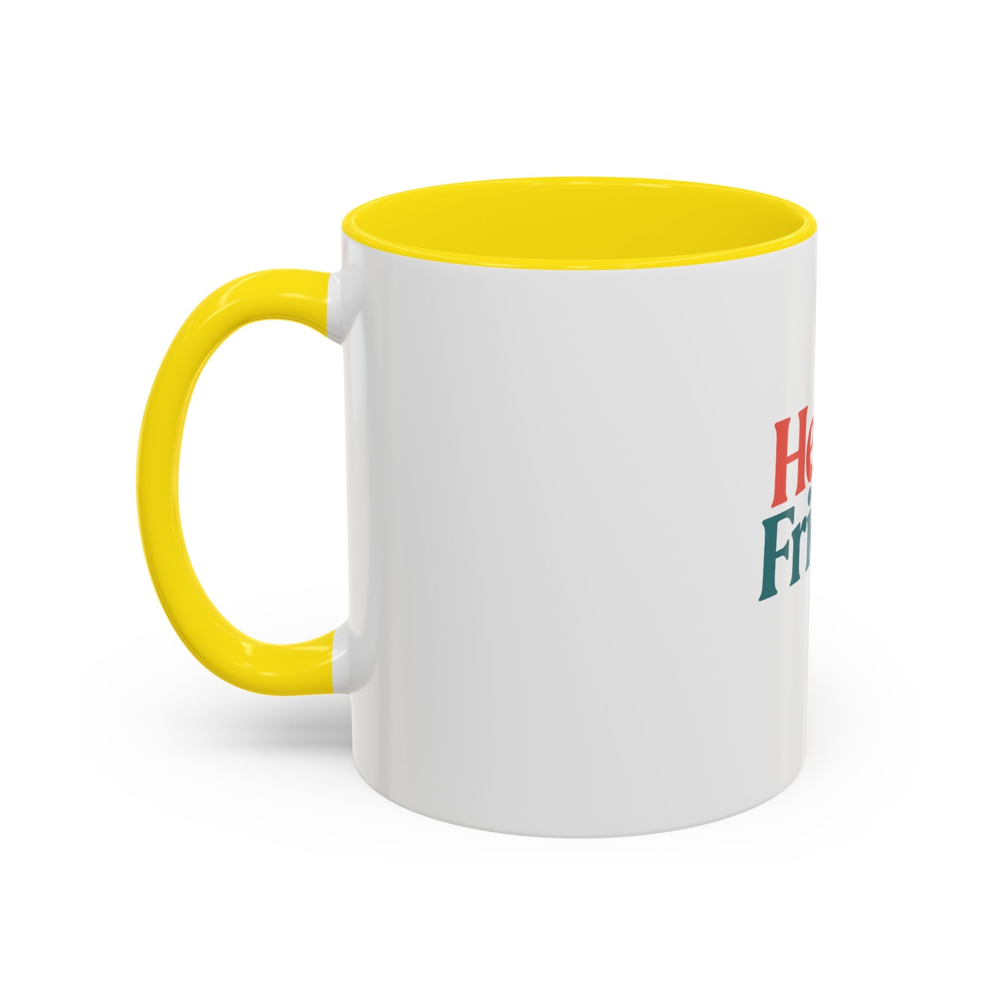 Hello Friends Accent Coffee Mug - Retro Color Typography 11/15oz