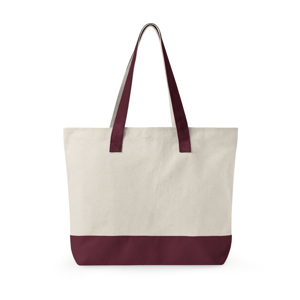 Canvas Tote — "Hello Friends" Tropical Beach Zip Tote