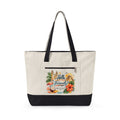 Canvas Tote — "Hello Friends" Tropical Beach Zip Tote