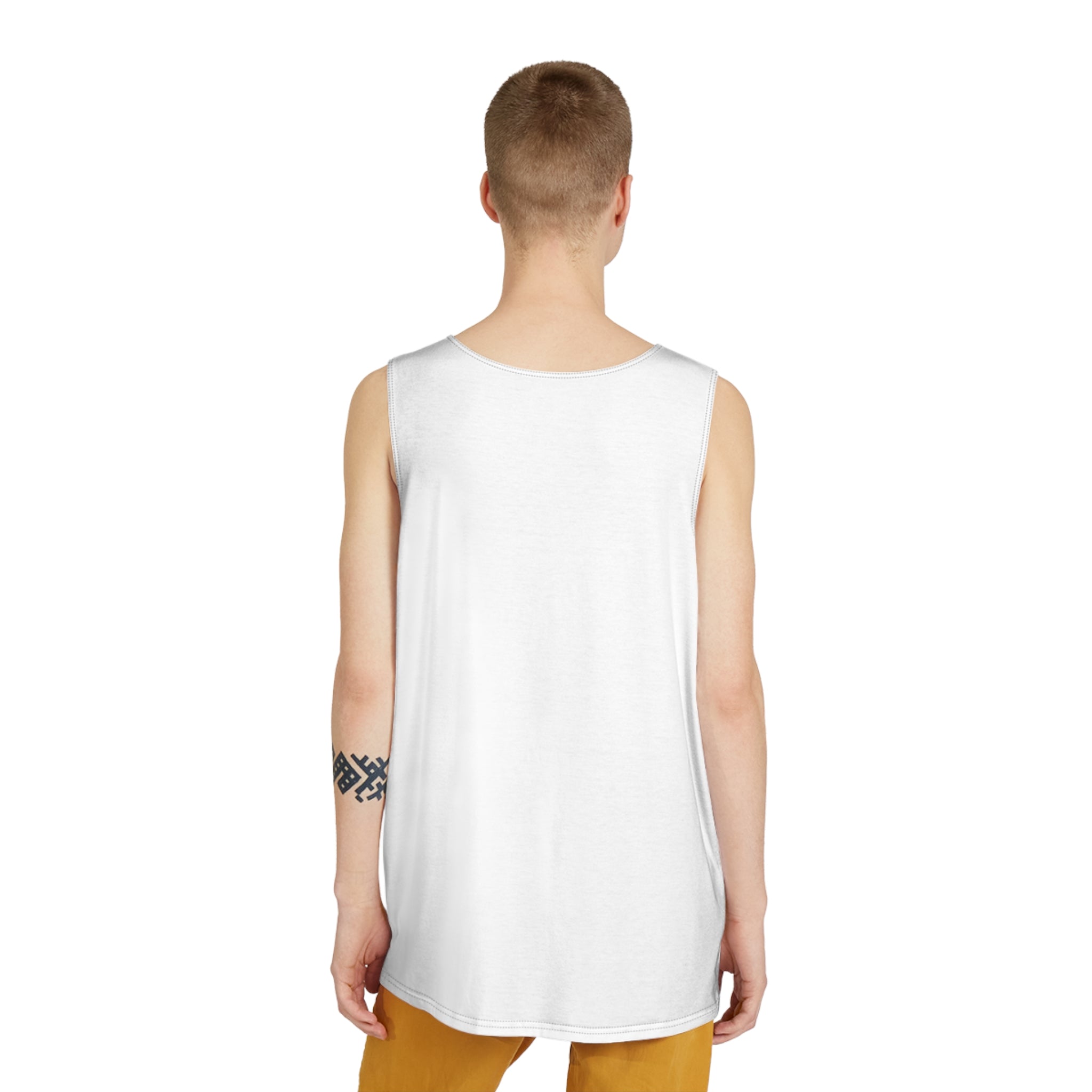 Tropical Beach Tank Top - Vintage Palm & Sunset AOP Men’s Tank