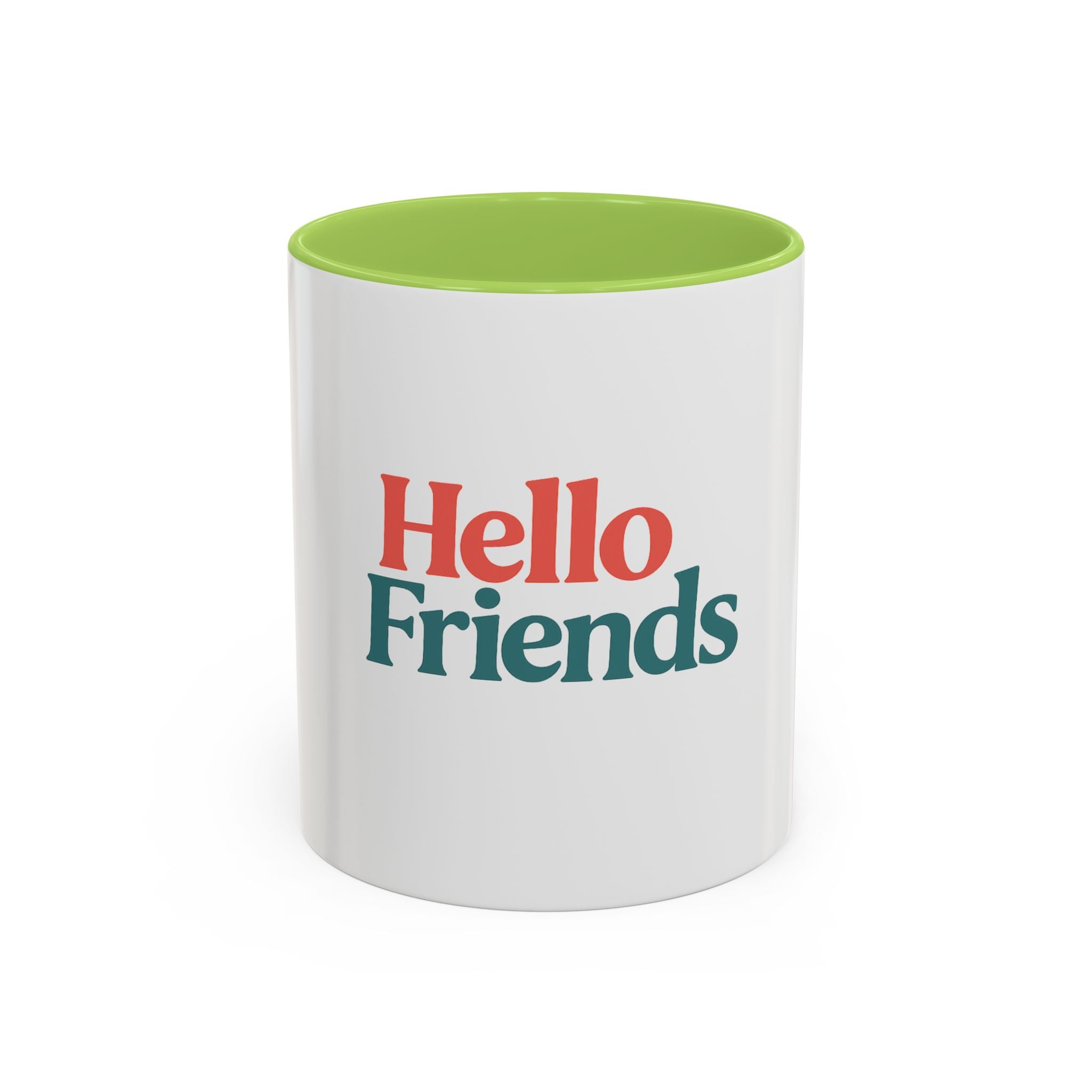 Hello Friends Accent Coffee Mug - Retro Color Typography 11/15oz