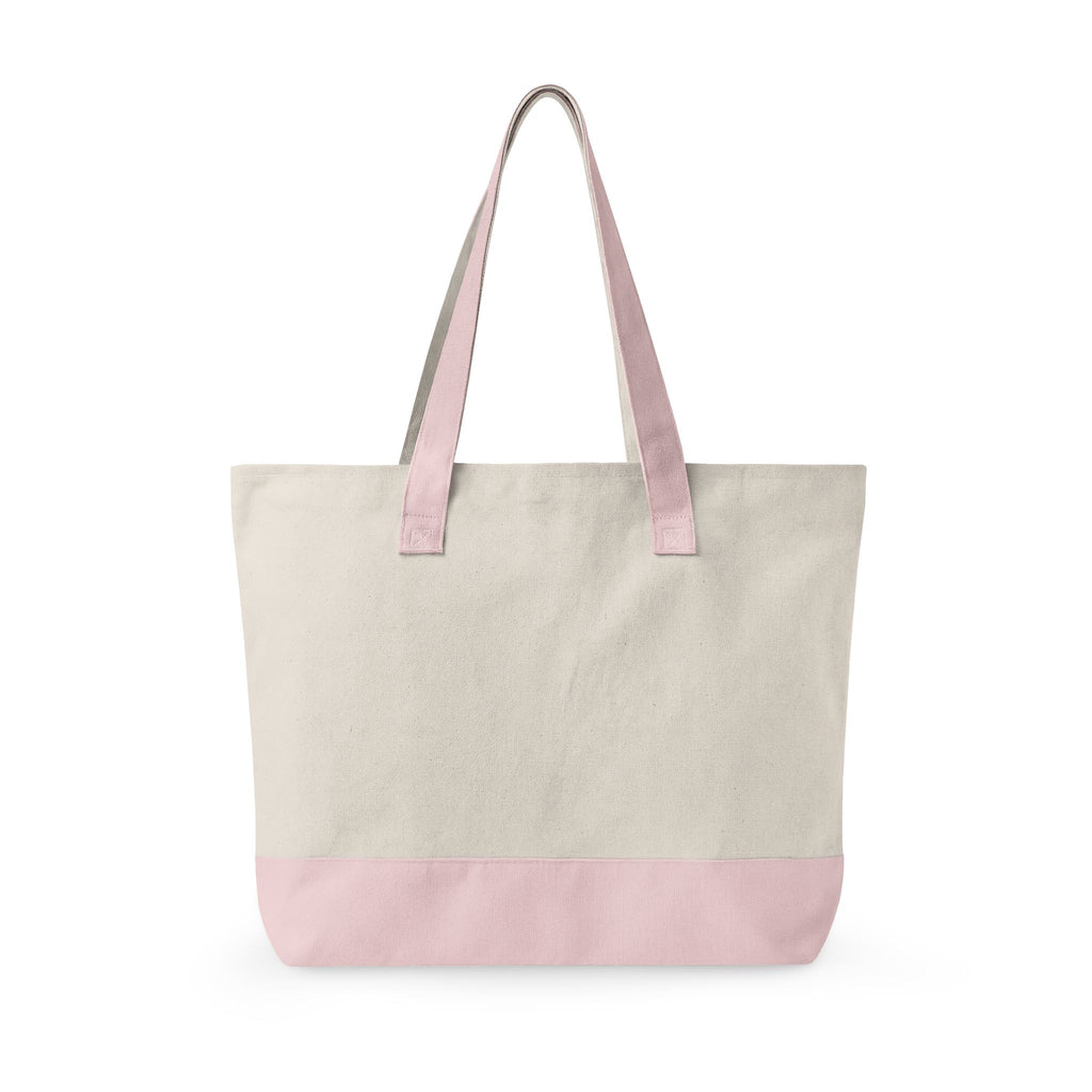 Canvas Tote — "Hello Friends" Tropical Beach Zip Tote