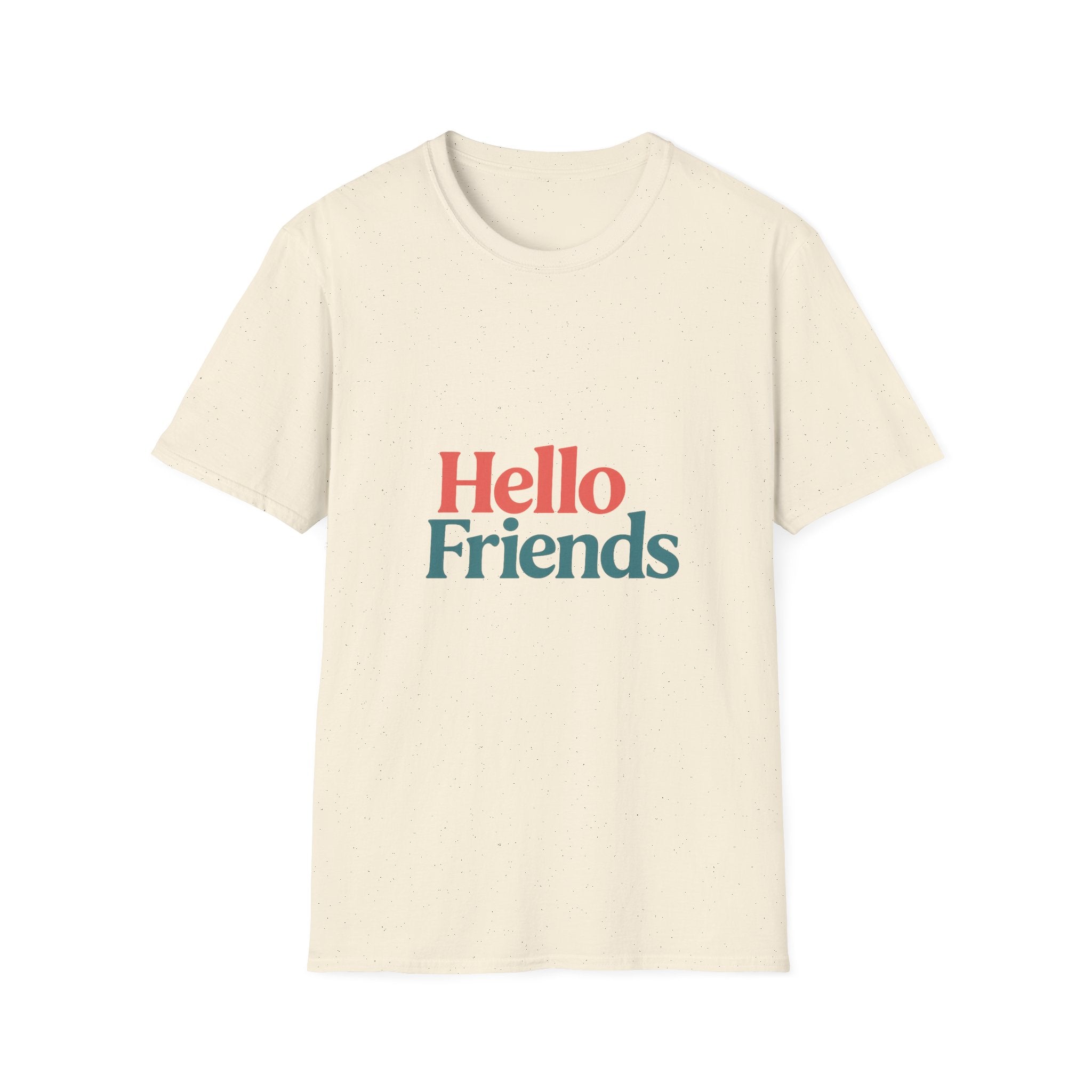 Hello Friends T-Shirt — Retro Two-Tone Greeting Tee