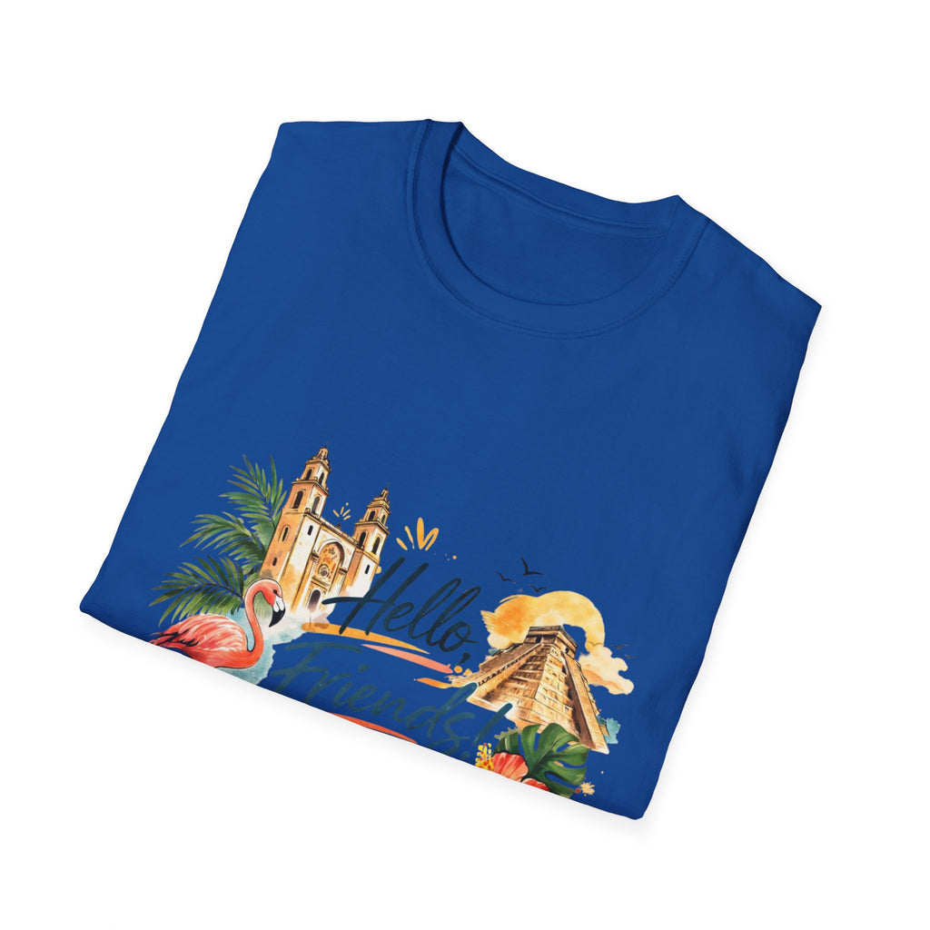 T-Shirt - "Hello, Friends!" Tropical Vacation Graphic Tee