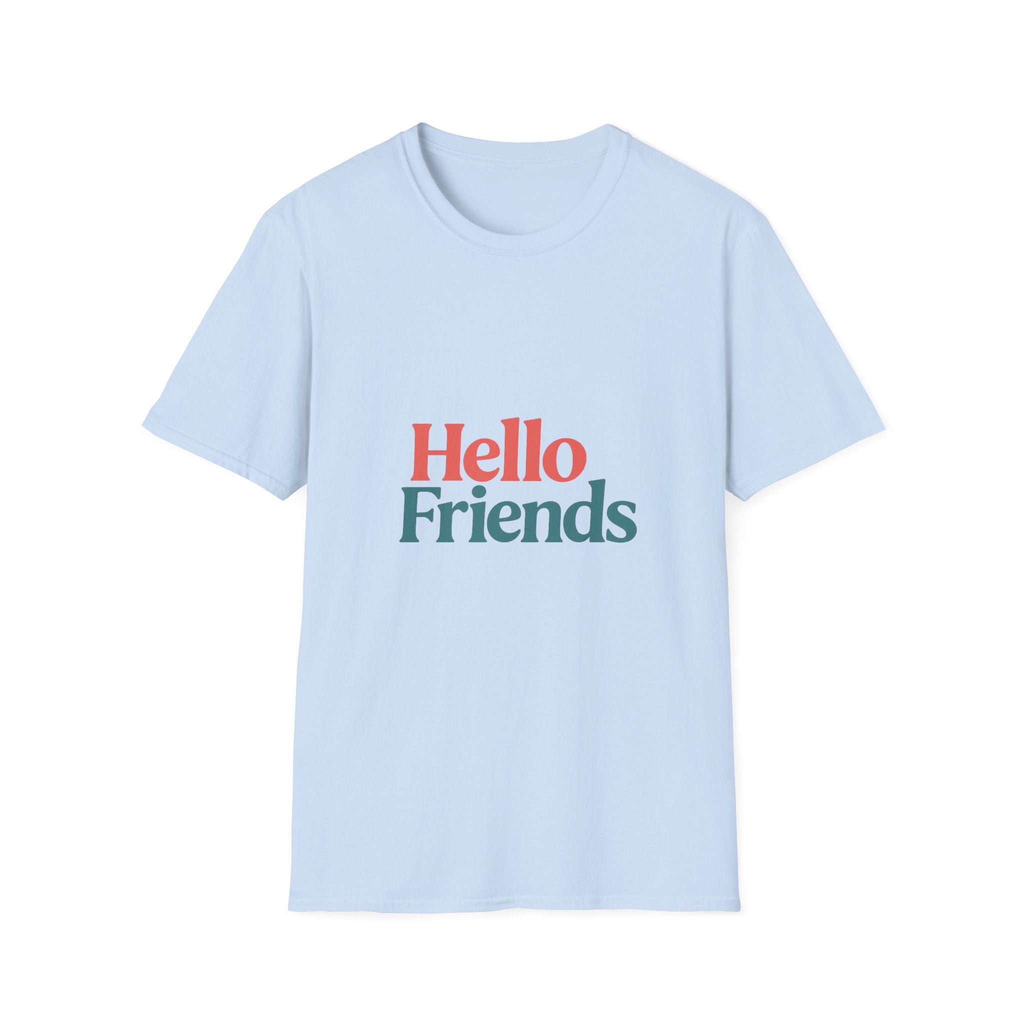 Hello Friends T-Shirt — Retro Two-Tone Greeting Tee