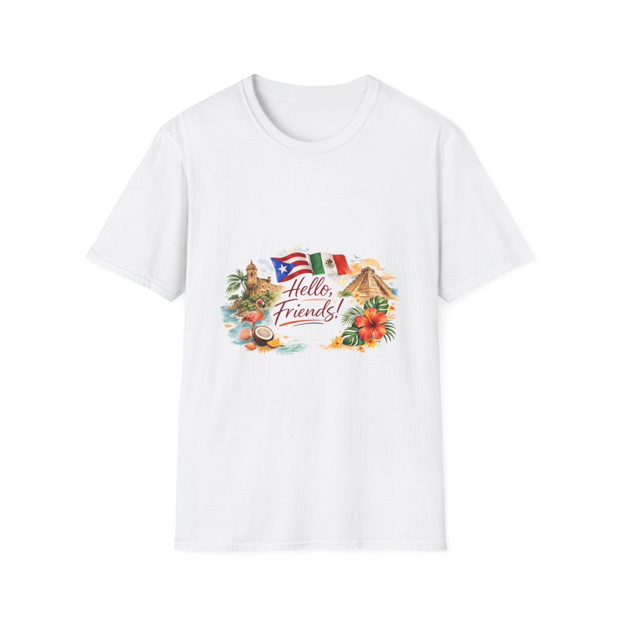 Hello, Friends! Tropical Puerto Rico & Mexico Vacation T-Shirt