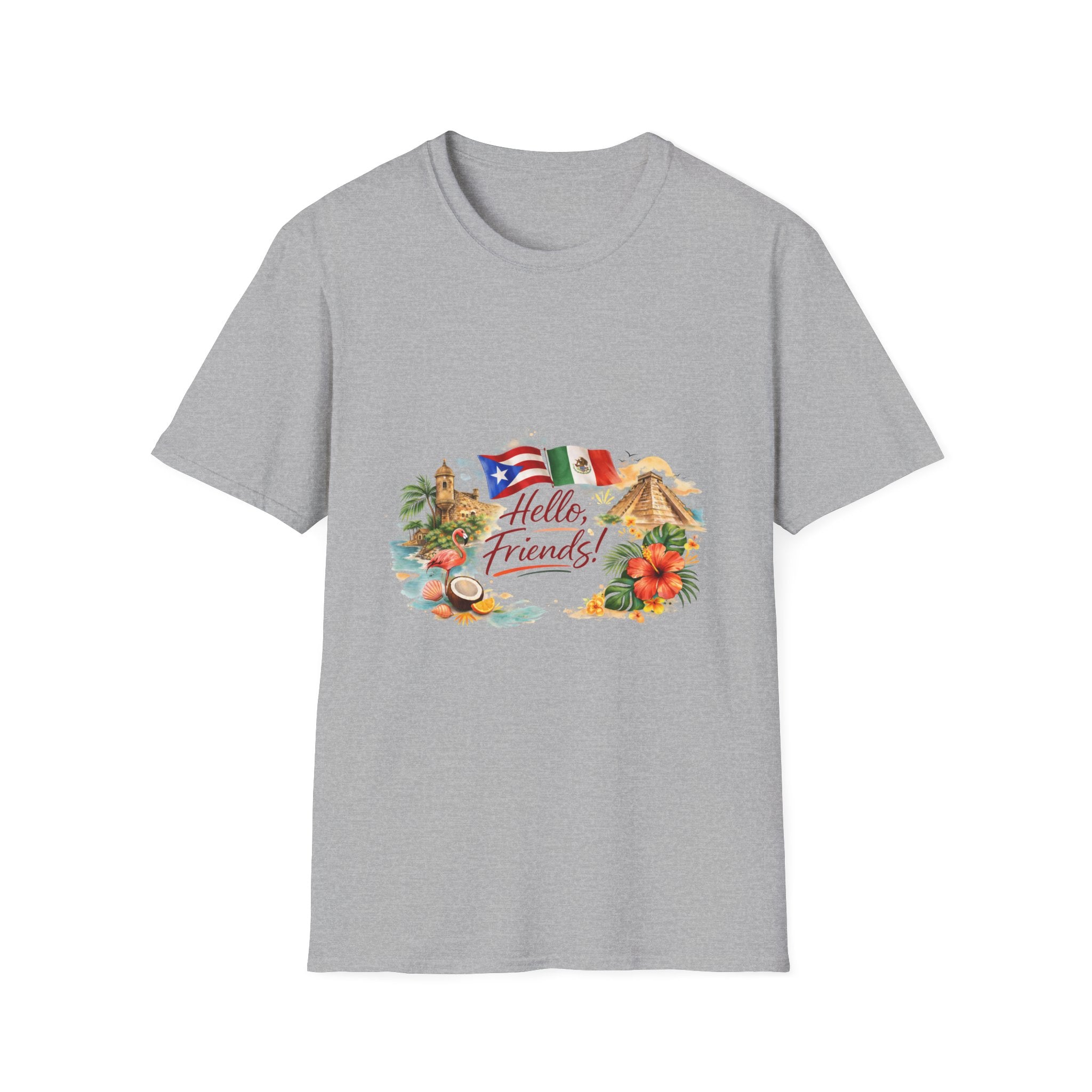 Hello, Friends! Tropical Puerto Rico & Mexico Vacation T-Shirt