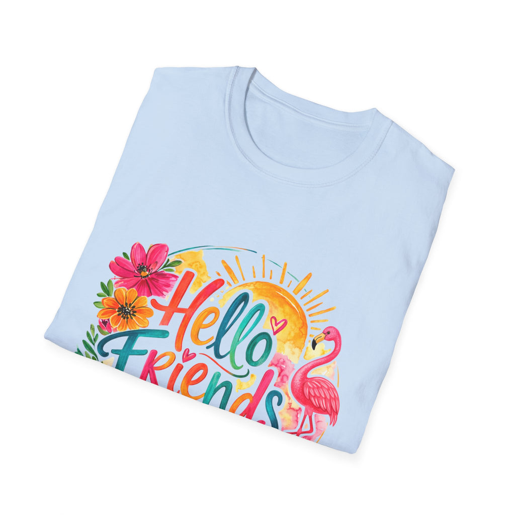 Hello Friends from Mexico T-Shirt — Tropical Flamingo Vacation Tee