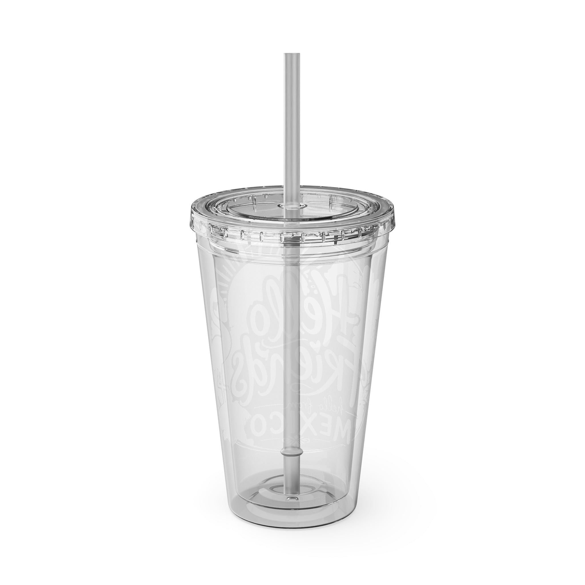 Hello Friends Mexico Sunsplash 16oz Tumbler with Straw