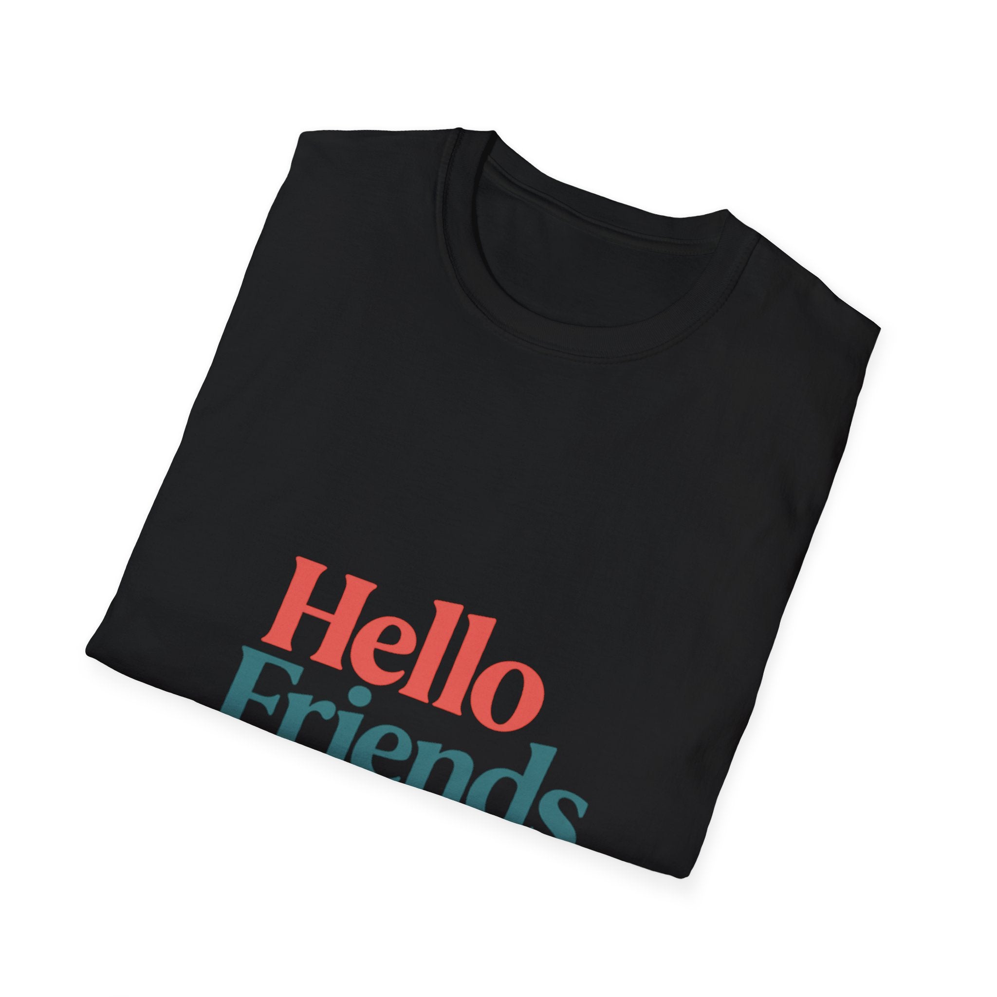 Hello Friends T-Shirt — Retro Two-Tone Greeting Tee