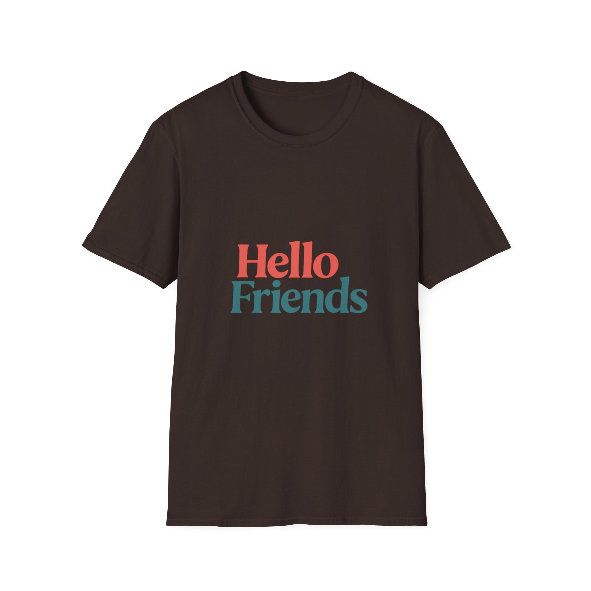 Hello Friends T-Shirt — Retro Two-Tone Greeting Tee