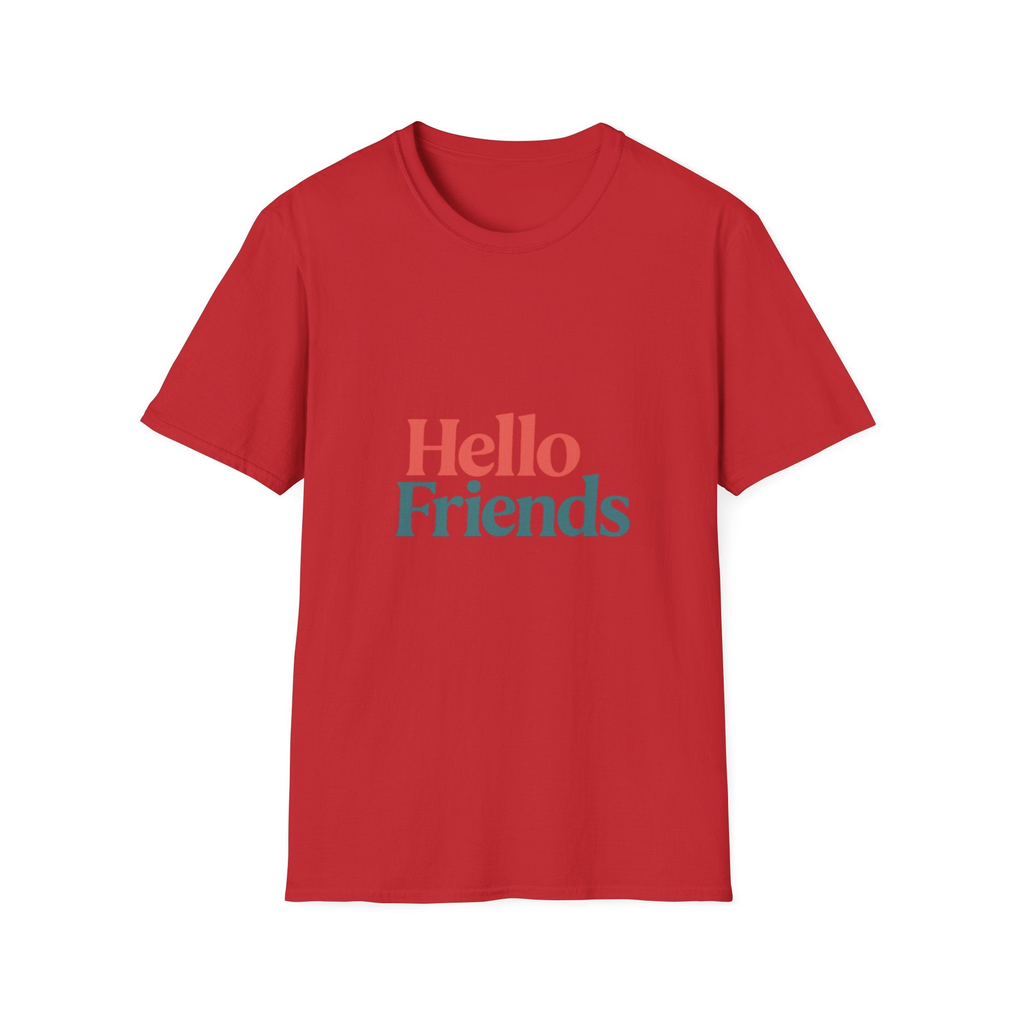Hello Friends T-Shirt — Retro Two-Tone Greeting Tee