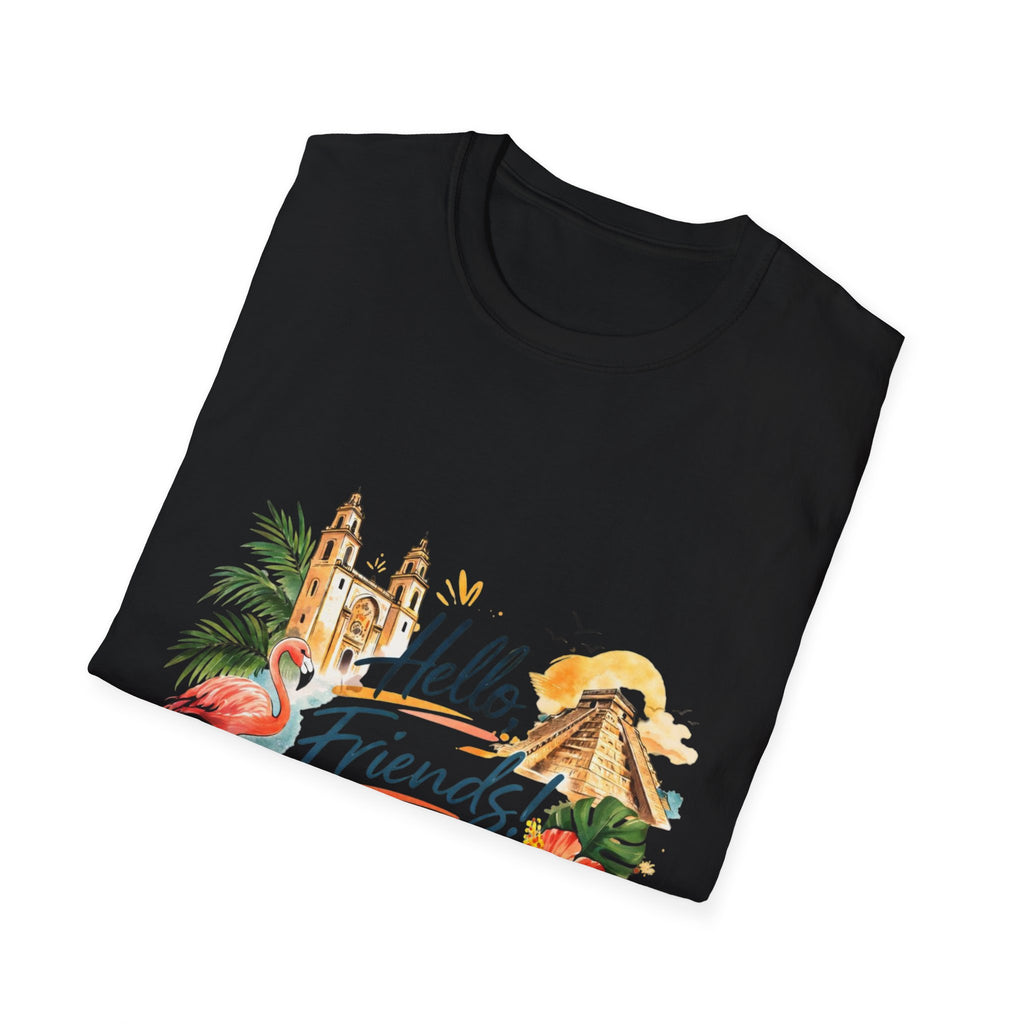 T-Shirt - "Hello, Friends!" Tropical Vacation Graphic Tee