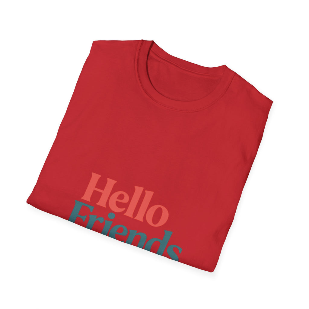 Hello Friends T-Shirt — Retro Two-Tone Greeting Tee