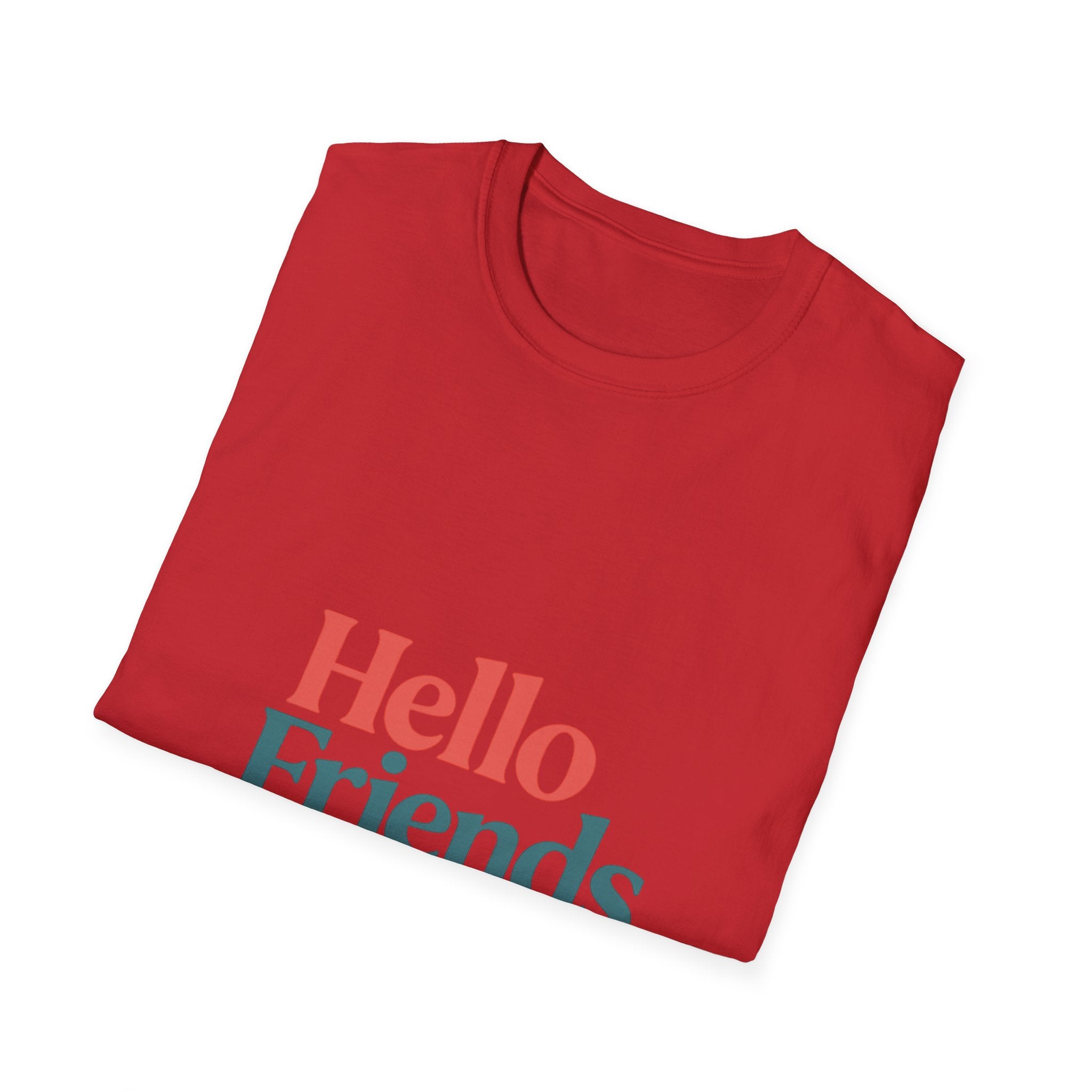 Hello Friends T-Shirt — Retro Two-Tone Greeting Tee
