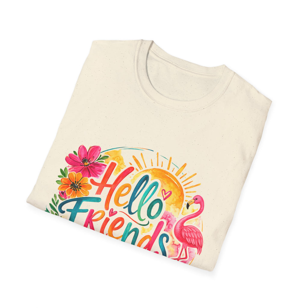 Hello Friends from Mexico T-Shirt — Tropical Flamingo Vacation Tee