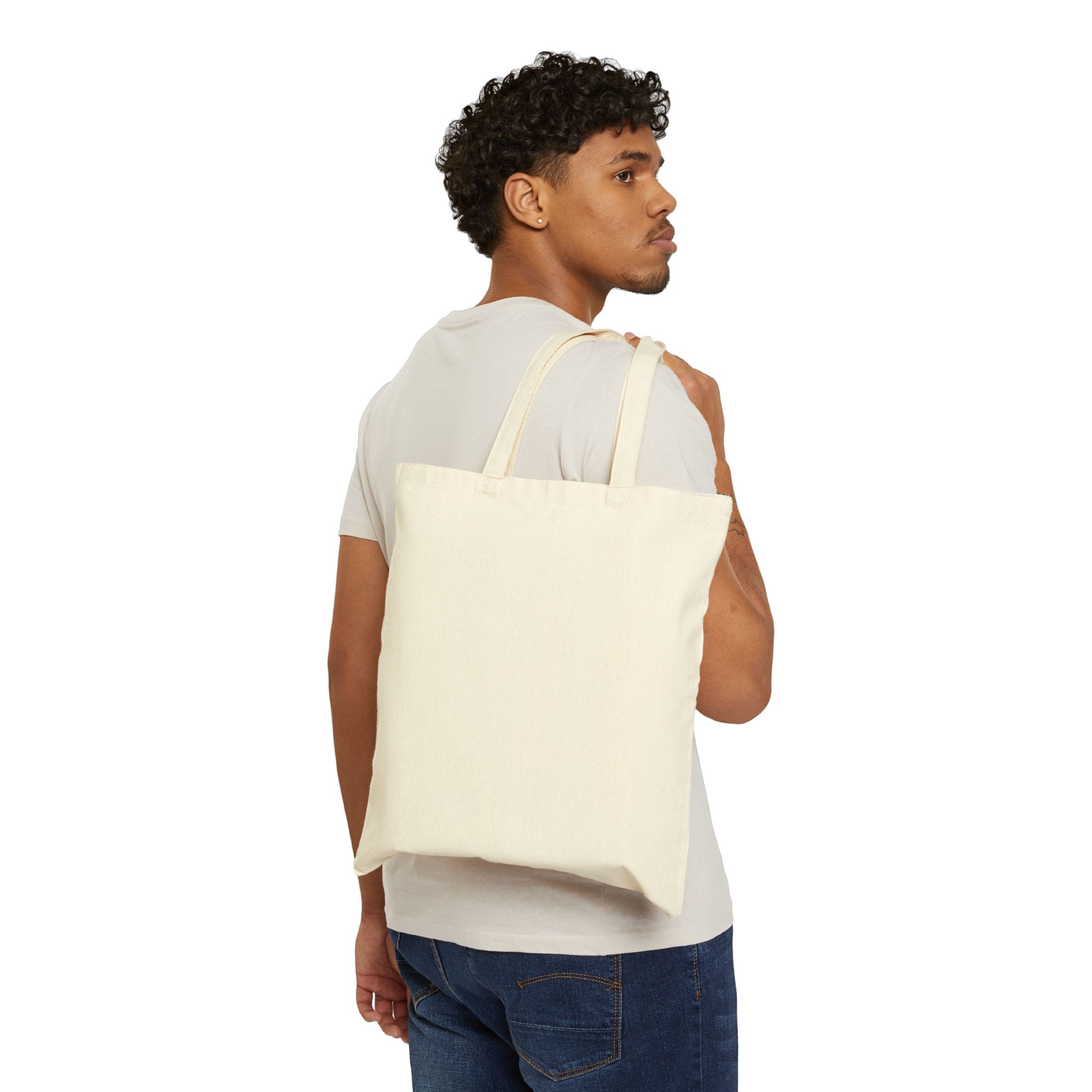Tote Bag — "Hello, Friends!" Tropical Vacation Canvas Tote (Flamingo, Hibiscus & Coconut)
