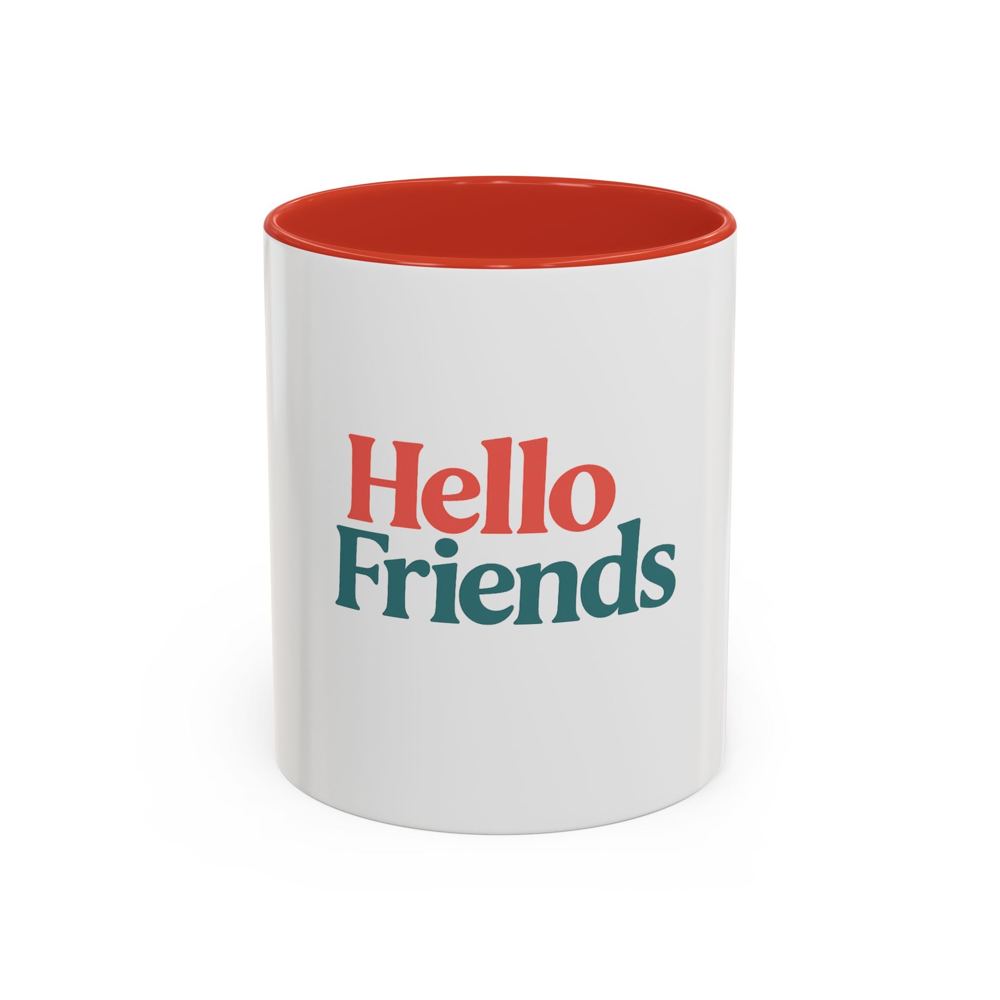 Hello Friends Accent Coffee Mug - Retro Color Typography 11/15oz