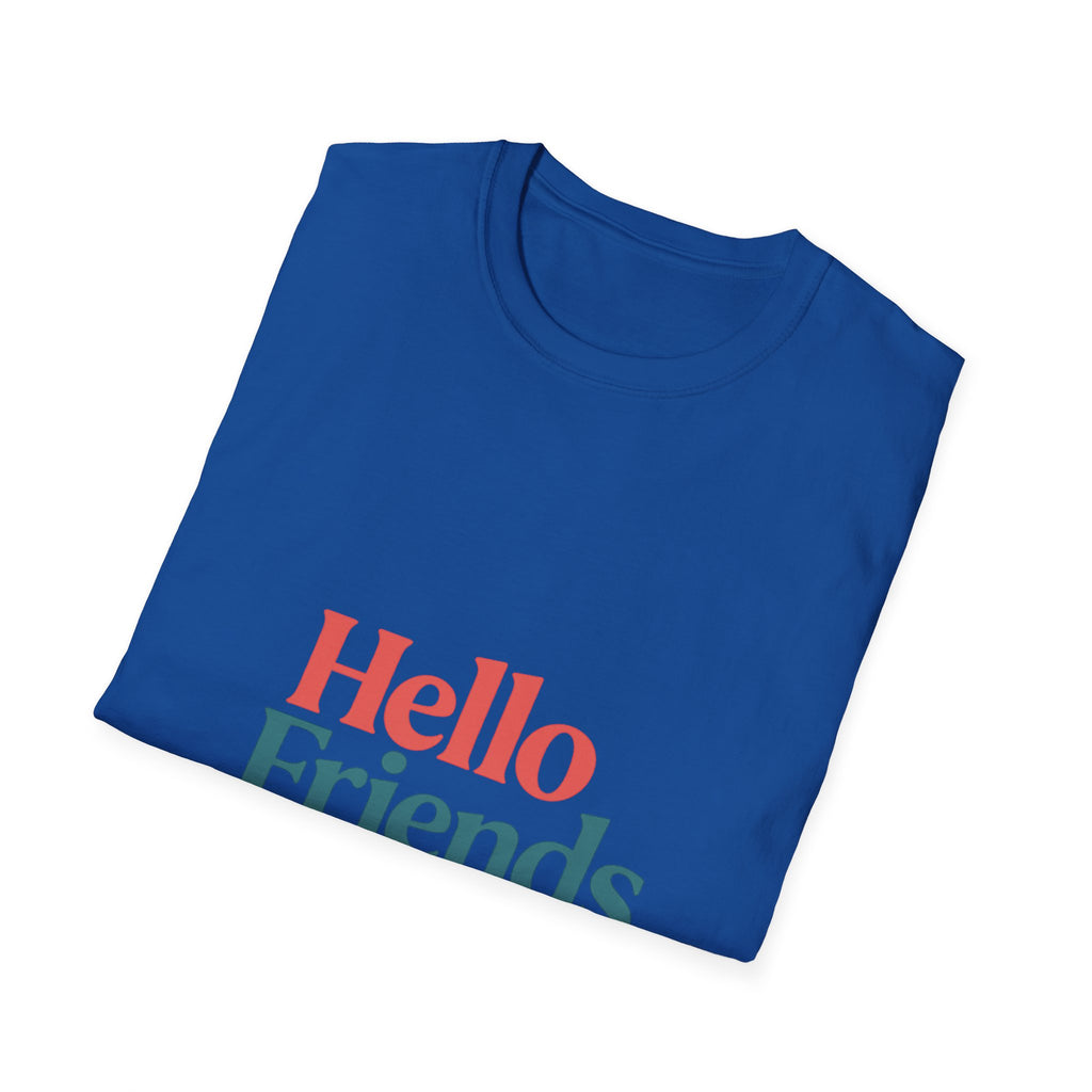 Hello Friends T-Shirt — Retro Two-Tone Greeting Tee